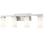 Danica Bathroom Vanity Light - Brushed Nickel / White