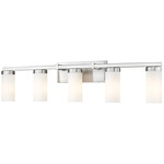 Danica Bathroom Vanity Light - Brushed Nickel / White
