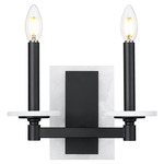 Kaden Double Wall Sconce - Matte Black / Alabaster
