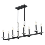 Kaden Linear Chandelier - Matte Black / Alabaster Kaden Linear Chandelier - Matte Black / Alabaster