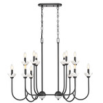 Allistair Linear Chandelier - Matte Black / Clear Ribbed Allistair Linear Chandelier - Matte Black / Clear Ribbed