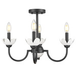 Allistair Semi Flush Ceiling Light - Matte Black / Frost