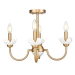 Allistair Semi Flush Ceiling Light - Modern Gold / Frost