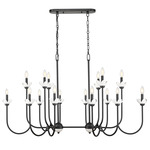 Allistair Linear Chandelier - Matte Black / Clear Ribbed Allistair Linear Chandelier - Matte Black / Clear Ribbed