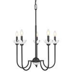 Allistair Chandelier - Matte Black / Clear Ribbed