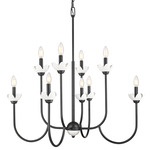Allistair Chandelier - Matte Black / Clear Ribbed