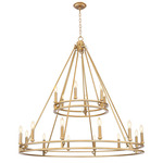 Dennison Two-Tier Nested Chandelier - Brass
