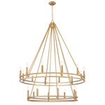 Dennison Two-Tier Chandelier - Brass