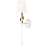 Claudelle Wall Light - White / Gold / White