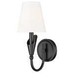 Claudelle Curved Arm Wall Light - Black / White