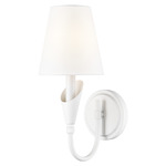 Claudelle Curved Arm Wall Light - Textured White / White