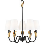 Claudelle Chandelier - Black / Gold / White