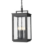 Hartwell Outdoor Pendant - Sand Black / Clear Seedy