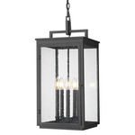Hartwell Outdoor Pendant - Sand Black / Clear Seedy