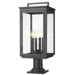 Hartwell Outdoor Pier Light - Sand Black / Clear Seedy