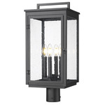 Hartwell Outdoor Post Light - Sand Black / Clear Seedy