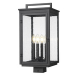 Hartwell Outdoor Post Light - Sand Black / Clear Seedy