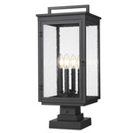 Hartwell Outdoor Pier Light - Sand Black / Clear Seedy