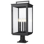 Hartwell Outdoor Pier Light - Sand Black / Clear Seedy