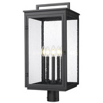 Hartwell Outdoor Post Light - Sand Black / Clear Seedy
