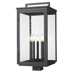 Hartwell Outdoor Post Light - Sand Black / Clear Seedy