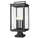 Hartwell Outdoor Pier Light - Sand Black / Clear Seedy
