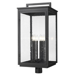 Hartwell Outdoor Post Light - Sand Black / Clear Seedy