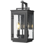 Hartwell Outdoor Wall Light - Sand Black / Clear Seedy