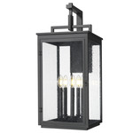 Hartwell Outdoor Wall Light - Sand Black / Clear Seedy