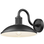 RLM Gooseneck Outdoor Wall Light - Sand Black / Clear