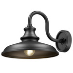 RLM Gooseneck Outdoor Wall Light - Sand Black / Clear