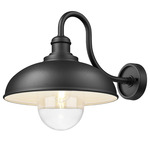 RLM Gooseneck Outdoor Wall Light with Glass - Sand Black / Clear