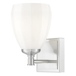 Oren Single Bathroom Vanity Light - Brushed Nickel / Matte Opal