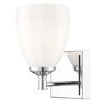 Oren Single Bathroom Vanity Light - Chrome / Matte Opal