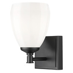 Oren Single Bathroom Vanity Light - Matte Black / Matte Opal