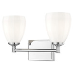 Oren Bathroom Vanity Light - Chrome / Matte Opal