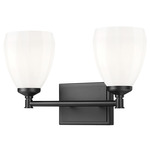 Oren Bathroom Vanity Light - Matte Black / Matte Opal