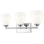 Oren Bathroom Vanity Light - Chrome / Matte Opal