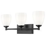 Oren Bathroom Vanity Light - Matte Black / Matte Opal