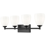 Oren Bathroom Vanity Light - Matte Black / Matte Opal