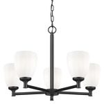 Oren Chandelier - Matte Black / Matte Opal