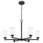 Oren Chandelier - Matte Black / Matte Opal