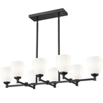 Oren Linear Chandelier - Matte Black / Matte Opal Oren Linear Chandelier - Matte Black / Matte Opal
