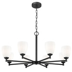 Oren Chandelier - Matte Black / Matte Opal