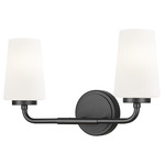 Montford Bathroom Vanity Light - Matte Black / Matte Opal