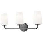 Montford Bathroom Vanity Light - Matte Black / Matte Opal