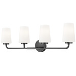 Montford Bathroom Vanity Light - Matte Black / Matte Opal