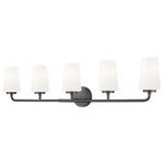 Montford Bathroom Vanity Light - Matte Black / Matte Opal