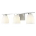 Naya Bathroom Vanity Light - Brushed Nickel / Matte Opal