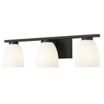 Naya Bathroom Vanity Light - Matte Black / Matte Opal